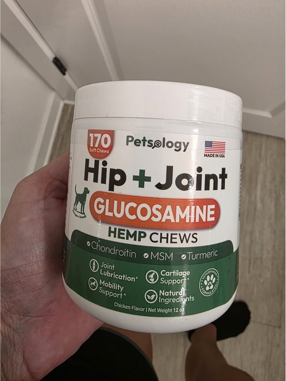 Petsology Glucosamine Hip+Joint Supplement Chondroitin MSM 170 Chews Exp 05/27
